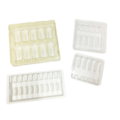 ক্লেমশেল ব্লাস্টার প্লাস্টিকের 1 মিলি ampoule insert প্যাকিং ট্রে 100mm Thickness