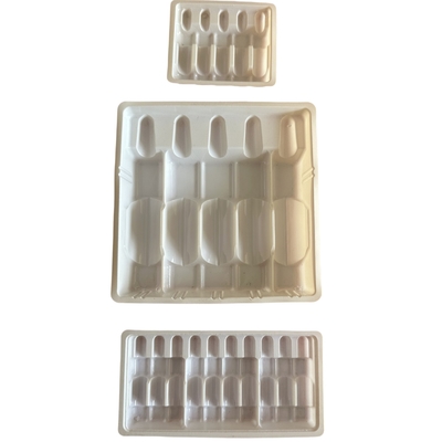 কাস্টমাইজড পাইকারি ওষুধের অ্যাম্পুল ট্রে 1ml 2ml 5ml 10m জল ইনজেকশন পিইটি অ্যাম্পুল ট্রে