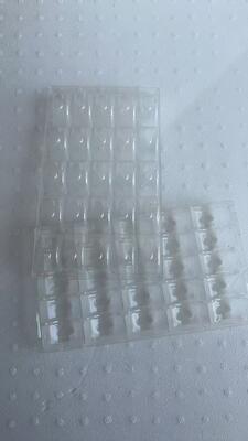 খাদ্য গ্রেড পিইটি প্লাস্টিকের পুনরায় ব্যবহারযোগ্য এবং কাস্টমাইজযোগ্য ম্যাকারন ব্লিস্টার ট্রে সহ 25 ম্যাকারন প্যাকেজিং ট্রে