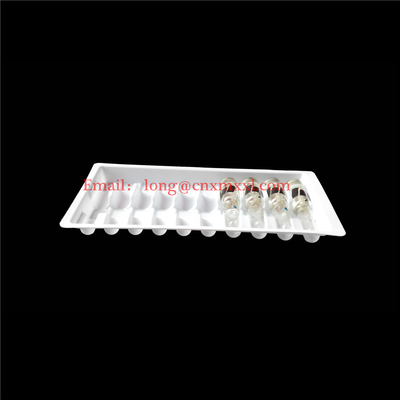 উচ্চ মানের প্লাস্টিকের আম্পুলস ট্রে 1ml 2ml 5ml 10ml প্লাস্টিকের ক্লিয়ার ব্লিস্টার প্যাকেজিং ভায়াল ব্লিস্টার ট্রে বক্স
