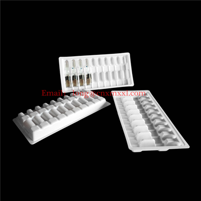 উচ্চ মানের প্লাস্টিকের আম্পুলস ট্রে 1ml 2ml 5ml 10ml প্লাস্টিকের ক্লিয়ার ব্লিস্টার প্যাকেজিং ভায়াল ব্লিস্টার ট্রে বক্স
