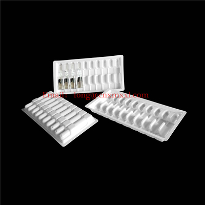 উচ্চ মানের প্লাস্টিকের আম্পুলস ট্রে 1ml 2ml 5ml 10ml প্লাস্টিকের ক্লিয়ার ব্লিস্টার প্যাকেজিং ভায়াল ব্লিস্টার ট্রে বক্স