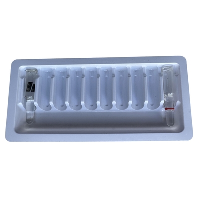 পিইটি ব্লিস্টার প্যাকেজিং ট্রে জল ইনজেকশন ampoule tray কাস্টম পাইকারি