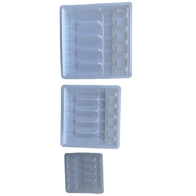 PET10ml প্যাকেজিং প্লাস্টিক বক্স আম্পুলা ট্রে কাস্টম নিরাপত্তা কী পণ্য আম্পুলা ট্রে কাস্টম