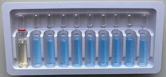 কাস্টম PET vial tray for 1ml~10ml water injection vials, কাস্টম ওষুধের vial tray packaging