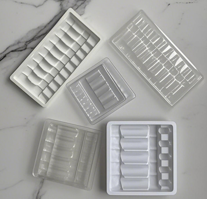 কাস্টমাইজড ampoule tray ফার্মাসিউটিক্যাল প্যাকেজিং একবার ব্যবহারযোগ্য ব্লাস্টার 5ml ampoule প্যাকেজিং 5ml ফার্মাসিউটিক্যাল প্যাকেজিং 5ml