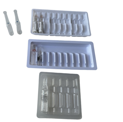 কাস্টমাইজড ampoule tray ফার্মাসিউটিক্যাল প্যাকেজিং একবার ব্যবহারযোগ্য ব্লাস্টার 5ml ampoule প্যাকেজিং 5ml ফার্মাসিউটিক্যাল প্যাকেজিং 5ml
