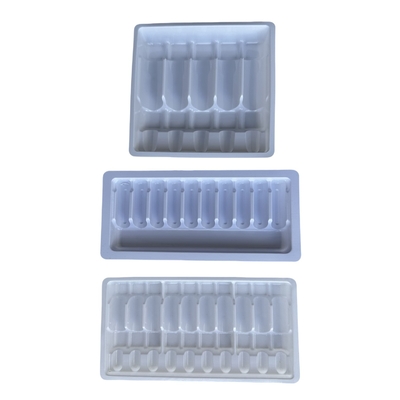 কাস্টমাইজড পাইকারি ওষুধের অ্যাম্পুল ট্রে 1ml 2ml 5ml 10m জল ইনজেকশন পিইটি অ্যাম্পুল ট্রে