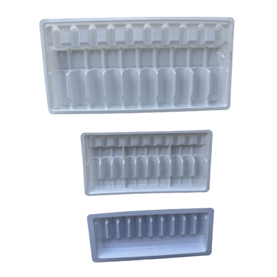 কাস্টমাইজড পাইকারি ওষুধের অ্যাম্পুল ট্রে 1ml 2ml 5ml 10m জল ইনজেকশন পিইটি অ্যাম্পুল ট্রে