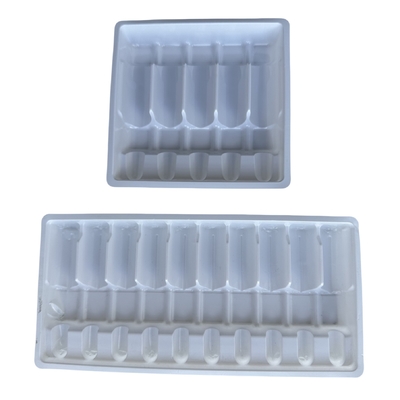 কাস্টমাইজড পাইকারি ওষুধের অ্যাম্পুল ট্রে 1ml 2ml 5ml 10m জল ইনজেকশন পিইটি অ্যাম্পুল ট্রে