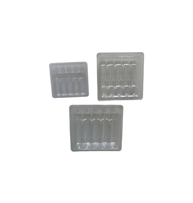 জল ইনজেকশন জন্য ব্লিস্টার ট্রে প্যাকেজিং 1ml 2ml 5ml 10ml পিইটি আম্পুল ট্রে কাস্টমাইজেশন