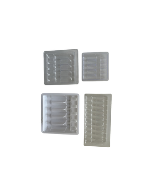 জল ইনজেকশন জন্য ব্লিস্টার ট্রে প্যাকেজিং 1ml 2ml 5ml 10ml পিইটি আম্পুল ট্রে কাস্টমাইজেশন