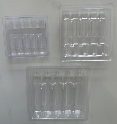 উচ্চ মানের প্লাস্টিকের আম্পুলস ট্রে 1ml 2ml 5ml 10ml প্লাস্টিকের ক্লিয়ার ব্লিস্টার প্যাকেজিং ভায়াল ব্লিস্টার ট্রে বক্স