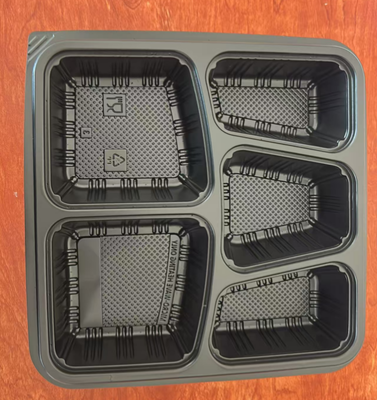 PP food boxes, 5-grid PP disposable food boxes, 5-grid PP food boxes, 5-grid food packaging boxes
