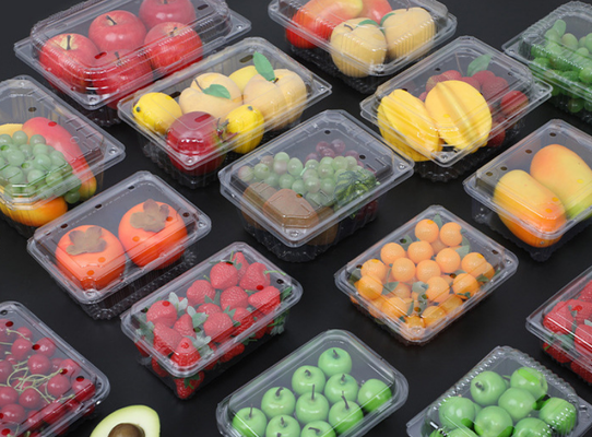 Customized Design Recyclable PET Heat Sealing Fruit Packaging Box and Plastic Blister Tray