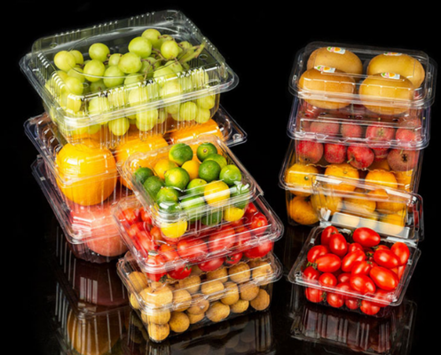 non‑toxic plastic box  clear thermoformed container odor‑free food container  PET blister punnet  see‑through plastic housing  food contact approved plastic